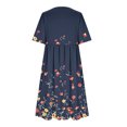 thumbnail image 5 of Ailaofu Women Summer Short Sleeve Midi Dress with Pockets Casual Aline Flowy Tshirt Dress Floral Vocation Beach Sundress, 5 of 5