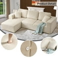 thumbnail image 2 of Bonzy Home Sectional Sofa with L-Shape Chaise,Modern Modular Sofa Upholstered Couch Corduroy Fabric for Living Room Bedroom Beige, 2 of 7