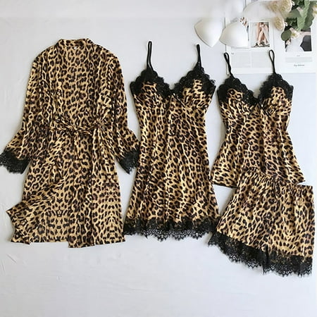 

JNGSA Robes For Women Womens Robes Long Satin Silk Pajamas Cardigan Nightdress Bathrobe Ladies Robes Underwear Sleepwear Clearance