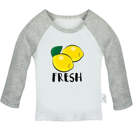 

iDzn Lemon Fresh Novelty T Shirt For Baby Newborn Babies T-shirts Infant Cute Fruits Tops 0-24M Kids Graphic Tees Clothing (Long Gray Raglan T-shirt 12-18 Months)