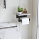 thumbnail image 3 of 2X Portarrollos de Papel Higiénico de Mármol con Estante, Portarrollos de Papel Higiénico, Soporte de Pared para Mueble de Baño , Negro, 3 of 5