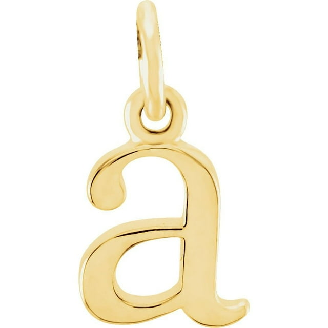 Precious Stars Unisex 14K Yellow Gold Lowercase A Initial Pendant