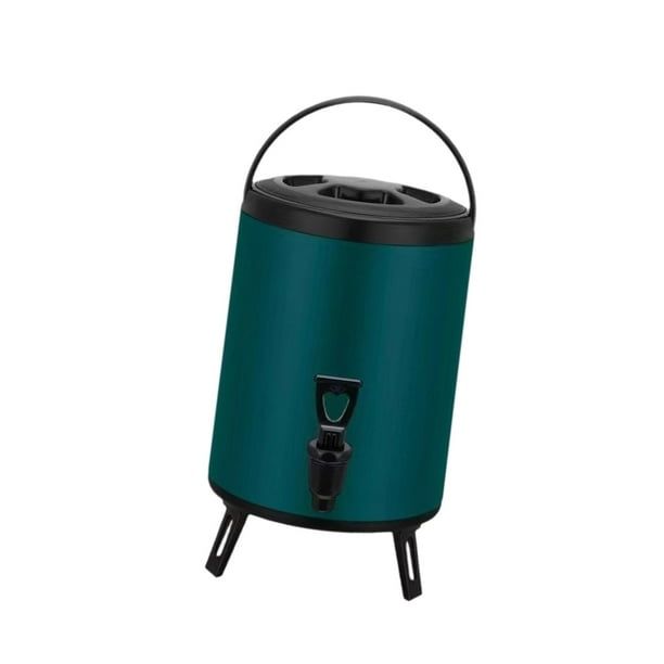 Dispensador de bebidas frías y calientes Dispensador de bebidas aislado de acero inoxidable 10L verde