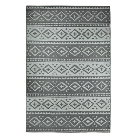 outdoor reversible geometric rug indoor plastic grey dark