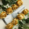 Asija Flowers 5pcs Artificial Gold Roses Silk Roses Real Touch Party