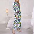 thumbnail image 3 of Yiaed Space Monster Print Pajamas Women's Long Sleeve Sleepwear Soft Button Down Loungewear Pjs Lounge Set Nightwear Womens Pajama Pants-XX-Large, 3 of 7