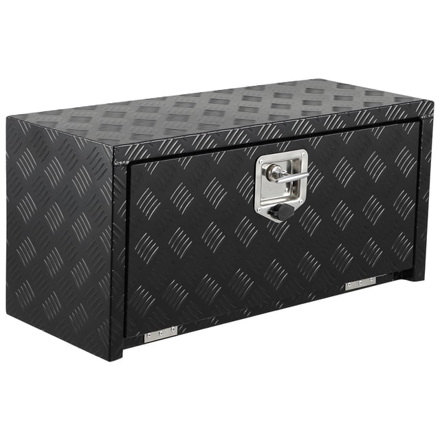 QinaQin Heavy Duty Waterproof Aluminum Underbody Tool Box with T-Handle Single Lock, Rust-Proof Storage Chest for Pickup, Trailer and RV