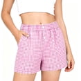 thumbnail image 2 of Fengactive Girls Gingham Loungewear Shorts Elastic Waist Button Detail Straight Leg with Convenient Side Pockets for 5-14T, 2 of 6