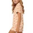 thumbnail image 4 of ITSAME Girls Outfit Sets, Bow Print Lapel Button Up Tops and Shorts Fashion Lougewear 2-Piece Orange Size 14-15, 4 of 7