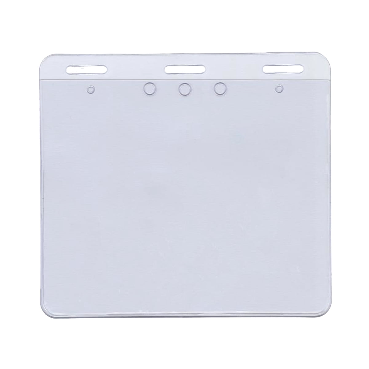 100 Pack - Vaccination Card Protector Made in USA - 4X3 Clear Immunization Record Sleeve - Heavy Duty Plastic Horizontal Name Tag Badge Cover - Vaccine Document Holder by Specialist ID