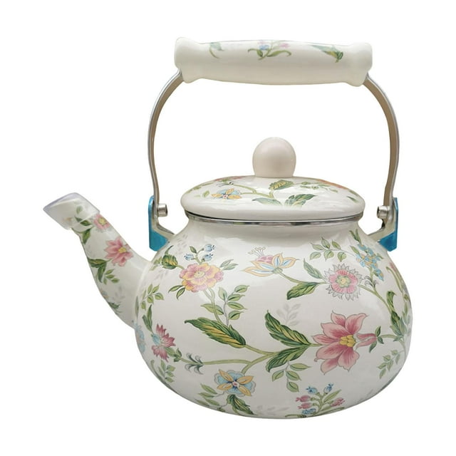 Lipstore Enamel Tea Kettle Juice Jar with Handle Coffee Pot for Party Home Cold Water