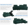 thumbnail image 6 of Onbeam Sectional Sofa with Storage Chaise and Cup Holders, Living Room L-shaped Sofa Couch, Modern Sofa Bed for Home and Office, Green Polyester, 6 of 6