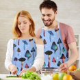 thumbnail image 3 of Colorful Mushroom Light Blue Apron-Garden Aprons for Women with Pockets-Cotton Linen Waterproof Kitchen Cooking Gardening Aprons Adjustable for Kitchen,Cooking,BBQ and Salon 33x27 Inch, 3 of 7