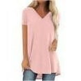 thumbnail image 2 of BVnarty Short Sleeve Tops for Women Vintage Pullover Printed Shirts Casual Tees Summer Blouse Loose Fitting Fashion Crewneck T Shirt Pink M, 2 of 6
