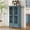 Antique Blue, variant on Noble house Rustic Tall Storage Cabinet with Drawer, Carved 2-Door Cabinet with Solid Wood Legs,Antique blue