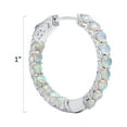thumbnail image 2 of Created Opal Inside Out Hoop Earrings for Women in 925 Sterling Silver 1 Inch Diameter and 3mm October Birthstone with Notched Post with Lock by MAX + STONE, 2 of 5
