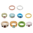 thumbnail image 2 of Unisex Resin Finger Rings Geometric Knuckle Bands Durable Lightweight Acrylic Jewelry for Everyday Wear, 2 of 3