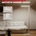 thumbnail image 6 of Modern LED Standing Light - White Floor Lamp with Rectangular Panel & Touch-Sensitive Controls, Contemporary Home Lighting, 6 of 11