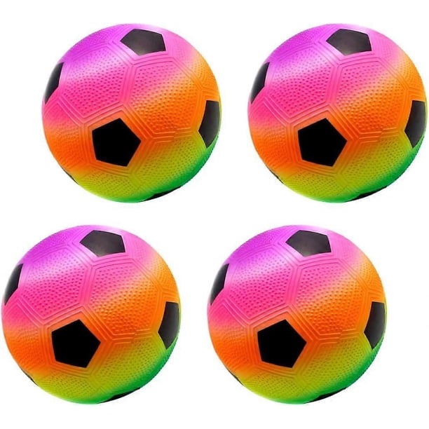 4 Pieces PVC Balls for Kids. Rainbow Inflatable Soccer Balls. Soft Balls for Kids. Game Balls.
