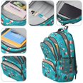 thumbnail image 4 of French Bulldog and Nautical Blue Pattern Backpack for School, Cute School Bag with Adjustable Shoulder Straps and Padded Back, 16.9"x12.6"x5.9", 4 of 5