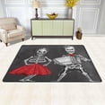 thumbnail image 2 of SKYSONIC 36x24in Skull Couple Area Rug, Day of The Dead Non-Slip Floor Carpet for Indoor Living Dining Room Bedroom, 2 of 7