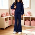 thumbnail image 4 of Enjoytime Outfits for Girls Long Sleeve Hoodie with Flared Pants 2 Piece Set Kids Fall Fashion Comfy Casual Outfit, 4 of 8