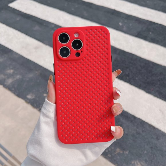 Estuche transpirable aplicable a 14 teléfonos móviles Estuche Apple Hole Estuche disipador de calor X Fine Hole Macaron 9 Color Estuche suave Funda protectora 11