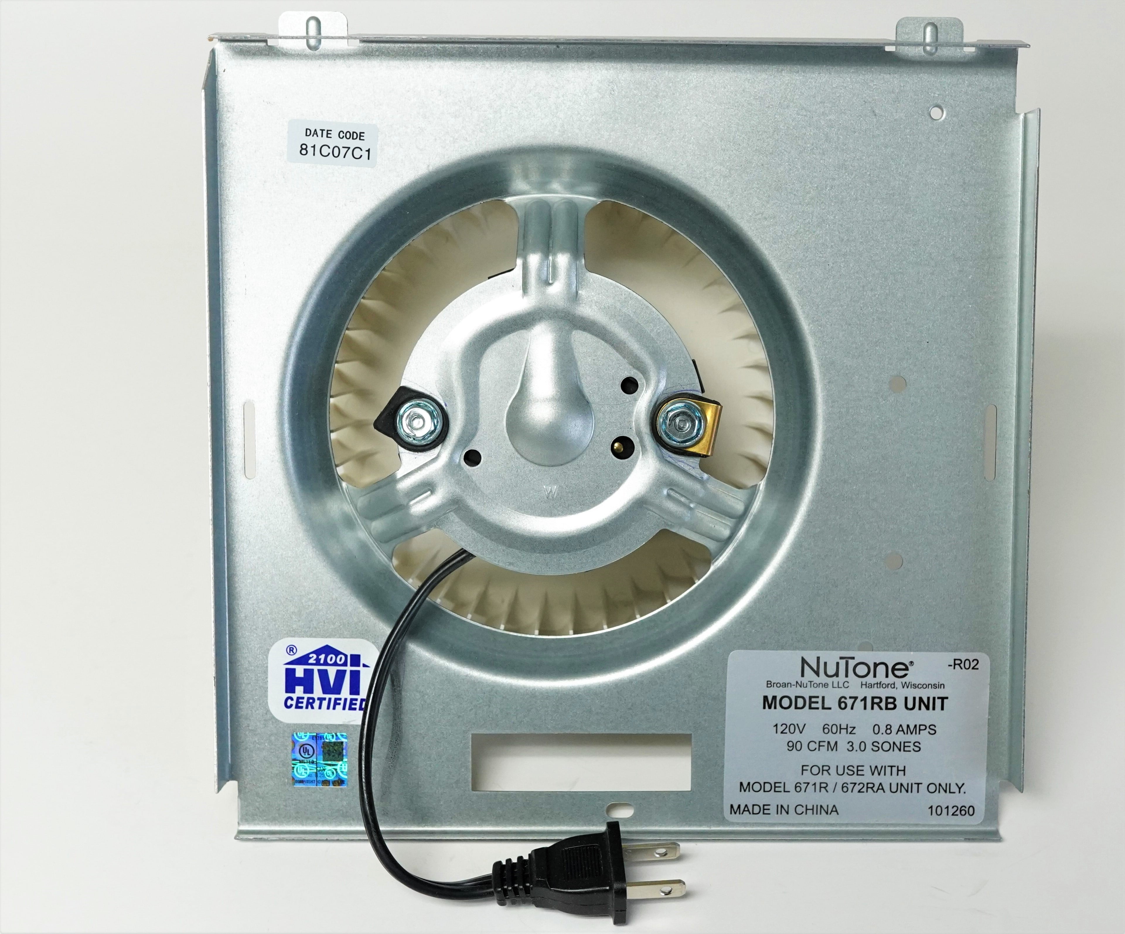Broan Nutone S97017708 Bath Fan Vent, Nutone Bath Fan Light Replacement Parts