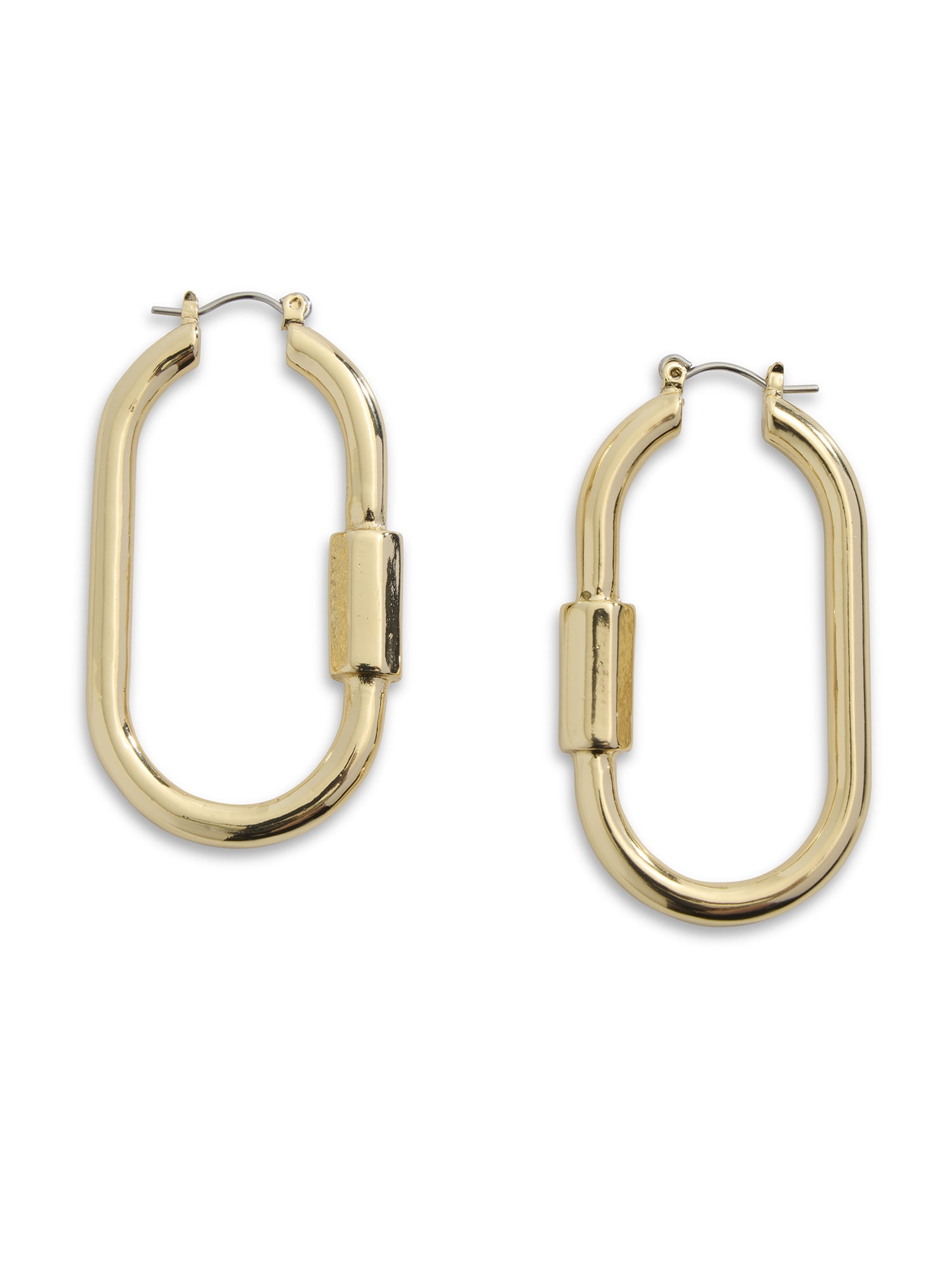 ピアス Carabiner Hoop Earrings #5275 KIKICHIC | NYC | 14k Gold Filled Carabiner Rectangle Hoops