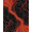Red Orange Black, Pattern 4, variant on Design&I 4'x6' Washable Area Rug Optical Gorge Cave Illusion Burning Ravine Depth Perception Perspective for Dorm Room, Living Apartment, Flatweave Daily Traffic Ready