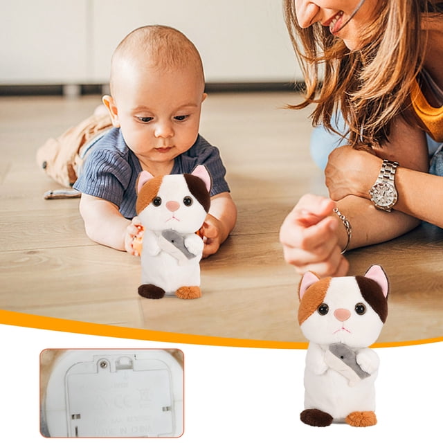Sonido mágico eléctrico para niños, pequeño gato de hámster, puede aprender a hablar, juguete de repetición, cachorro, conejito, muñeco de peluche Wmkox8yii shdjk4869