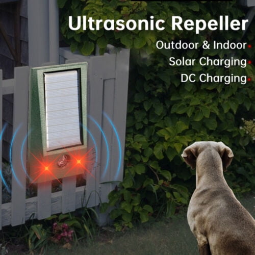 Ultrasonic Solar Cat Dog Repellent Fox Pest Scarer Deterrent Repeller Garden