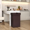 thumbnail image 2 of Trash Can Cabinet, 13 Gallon Kitchen Garbage Can, Wood Recycling Trash Bin, Freestanding Dog Proof Trash Can, Farmhouse Trash Cabinet with Lid for Home Kitchen Bathroom, Coffee, 2 of 9