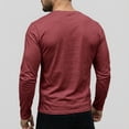 thumbnail image 4 of Domuza Mens Long Sleeve Crew Neck Tee Shirts Casual Cotton T-Shirts Tops Plain Tshirts for Men Trendy Work Shirt Top Deep Red XL, 4 of 7