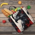 thumbnail image 4 of KLL Red Black Ink Style Bald Eagle Pattern Aesthetic Tote Bag for Women Beach Bag Shopping Bags Shoulder Bag Reusable Grocery Bags, 4 of 5