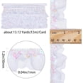 thumbnail image 2 of 13 Yard 1.2 Inch Organza Lace Pleated Fabric Trims Sequin Elastic Edge Ribbon Gathered Mesh Stretch Ruffled Floral Fringe Applique for Sewing Gift Package Wrapping Dress Cloth Crafts White, 2 of 9