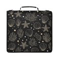 thumbnail image 2 of Coastal Line Art Printed Zipper Binder with Handle&Shoulder Strap 2 inch 3 Ring 500+300 Sheet Capacity File Folder Organizer, 2 of 8