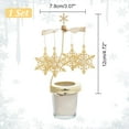 thumbnail image 2 of Stainless Steel Rotating Candlestick Tealight Candle Holder Gold Carousel Candlestick for Witch Altar Decoration Spinning Candle Topper for Weddings Parties（Snow Gold）, 2 of 8