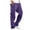 Purple, variant on New Pocket Design Solid Cargo Pants Trousers for Men Full Length Casual Loose Drawstring Pockets Pants Male Cargo Trousers Black L