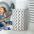 thumbnail image 4 of Patterned Linen Laundry Hamper Large Open Top for Bedroom or Bathroom - Breathable Linen Fabric Durable Design for Clothes Storage and Home Organization, 4 of 5
