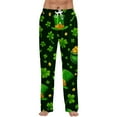 thumbnail image 2 of Men's St Patrick's Day Print Comfortable Casual Drawstring Pants Full Length Lounge Pants Soft Polyester Spring Summer Wear 2026 Dark Green S, 2 of 7