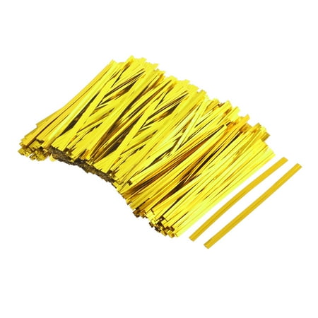 - Unique Bargains Candy Bread Bags Packaging Twist Tie Gold Tone 800PCS