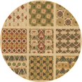 thumbnail image 1 of Ahgly Company Tapis d'Intérieur Lavables en Machine, Ronds, Transitionnels, Oranges, Ronds de 7', 1 of 7