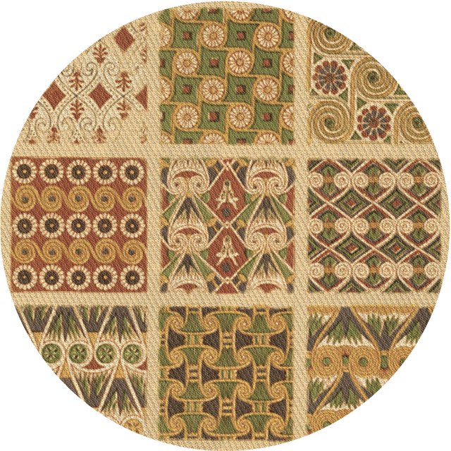 Ahgly Company Tapis Rond Lavable en Machine Intérieur Transitionnel Jaune Orange, 3 Pieds Rond