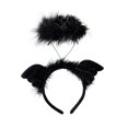 thumbnail image 2 of Diadema de ala de Ángel, sombreros de Halloween, accesorios divertidos para fotos, diadema de Halloween, diadema de plumas de Ángel para juegos de Negro, 2 of 9