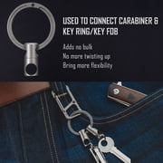 Key Unity Titanium Swivel Keyring Keychain Connector, 2 Pack 360° Rotating Key Linker for Carabiner & Split Rings KA07 Gray