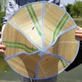 thumbnail image 2 of Hzzsbu Foldable Straw Hat Fishing Sun Cap Travel Panama Hat Drawstring Woven Cap Wide Brim Rattan Hat Chinese Farmer Hat, 2 of 7