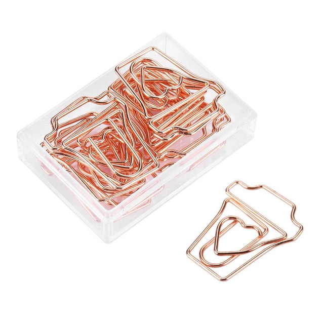 Lindo Clip de Papel Marcador de Página 12 Unids/caja Spptty Clip de papel Metal oro rosa 31 * 25 mm