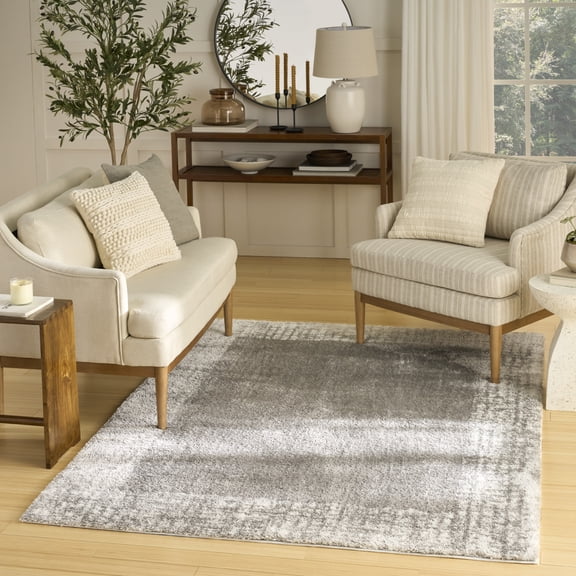 Nourison Pacific Shag 5'3" x 7'3" Grey Shag Indoor Rug