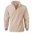 thumbnail image 4 of KHONTS Men's Quarter Zip Polar Fleece Pullover Sweatshirts Long Sleeve Half Zip Fleece Jacket Thermal pullovers White XL, 4 of 9